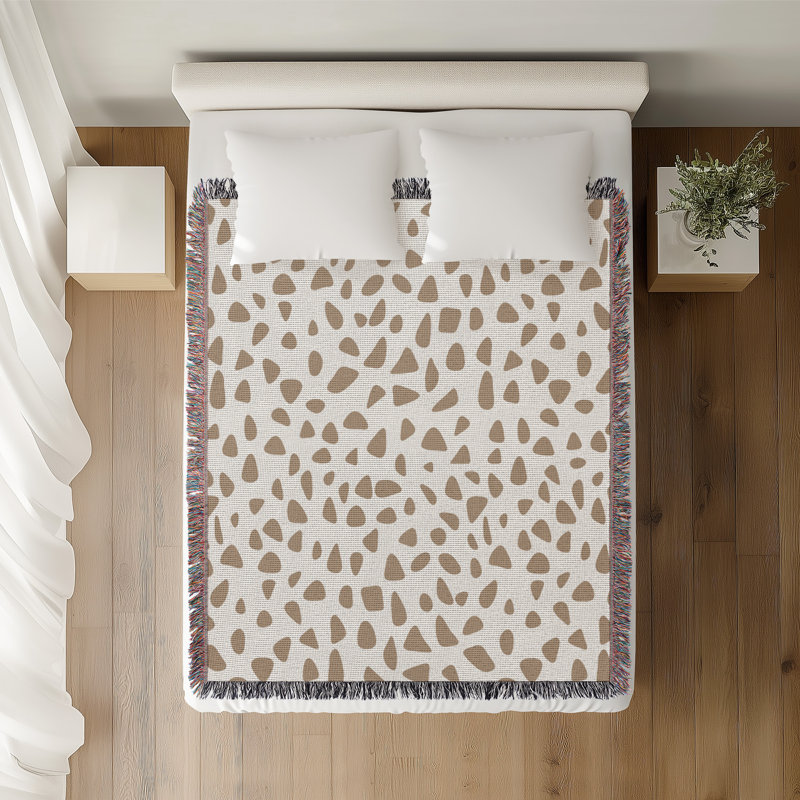 Jeté en coton Kambili, 50 x 70, Beige