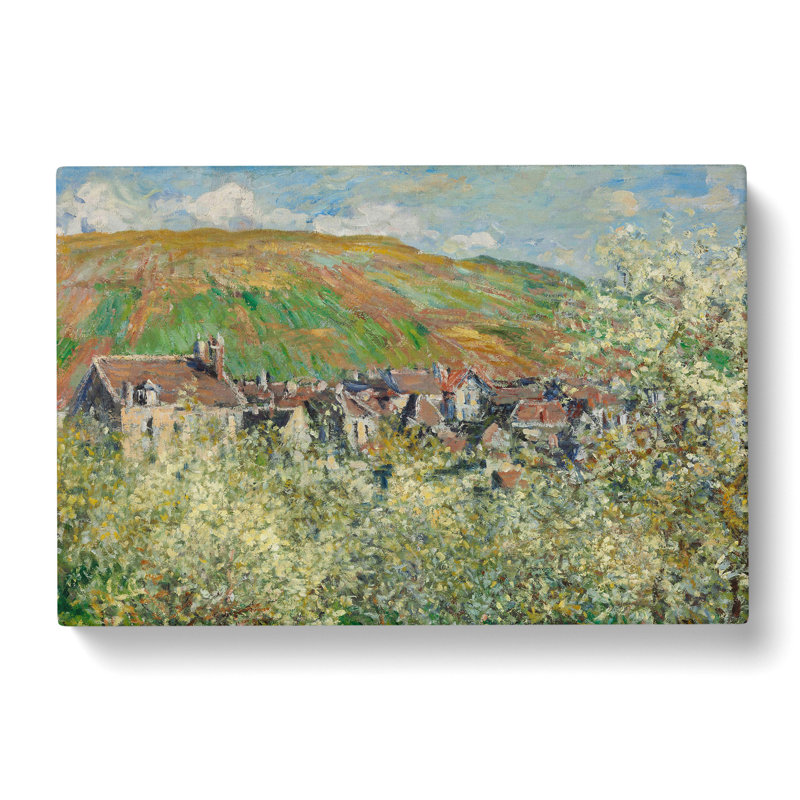 Flowering Plum Trees by Claude Monet - Wrapped Canvas Painting, 40cm H x 60cm W x 3cm D