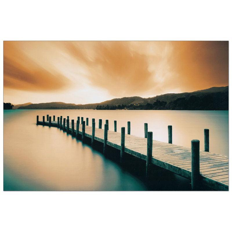 Wooden Landing by Jetty - Single Picture Frame Print on MDF