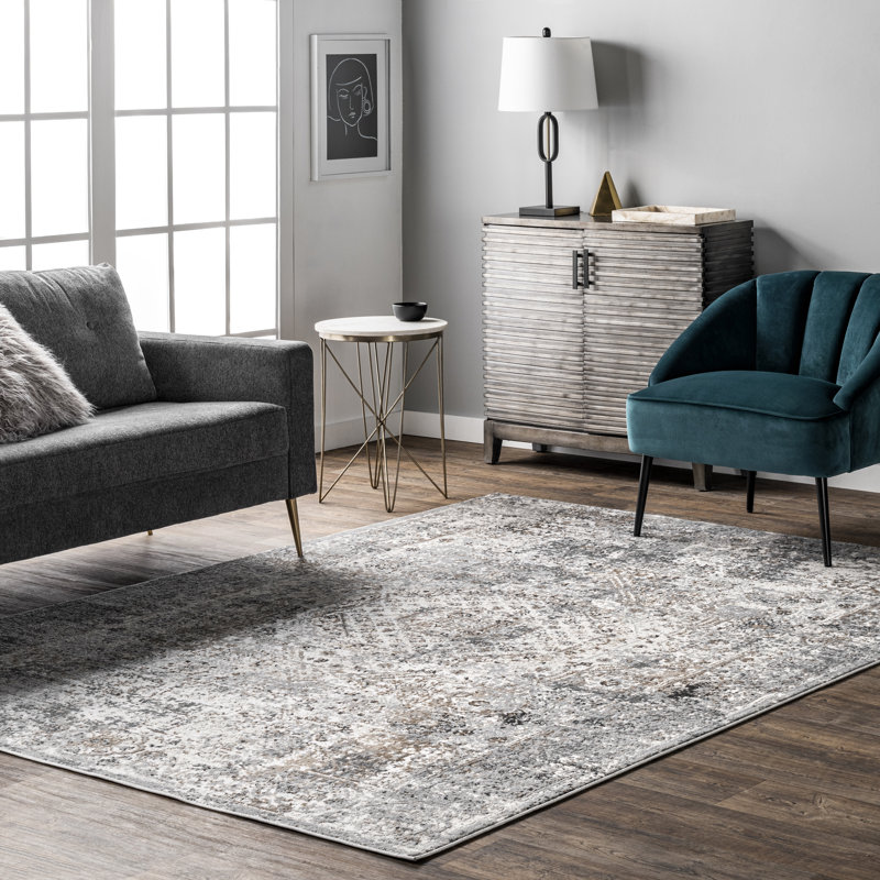 Tapis oriental / persan Siasconset pour le salon, la chambre et la cuisine, beige / ivoire, Rectangle 4 pi x 6 pi