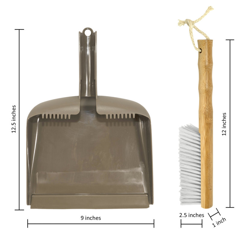 Live.Love.Clean. Bamboo Counter Brush and Dustpan Set