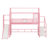 Metal House Loft Bed With Slide,Stairs And Storage Shelves-1384695409