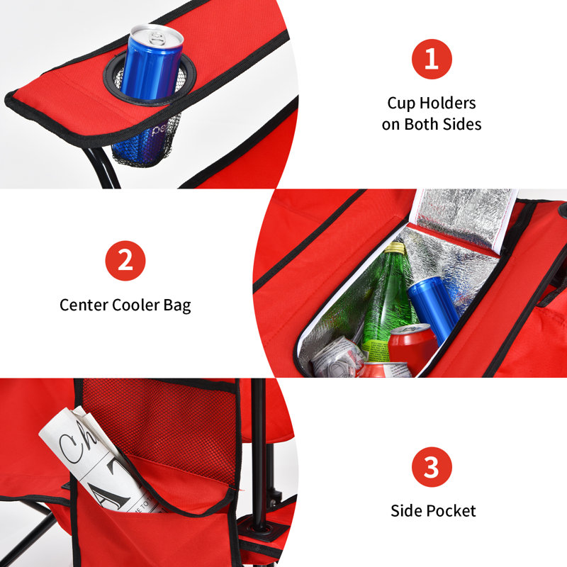 Antravian Folding Camping Chair, Red