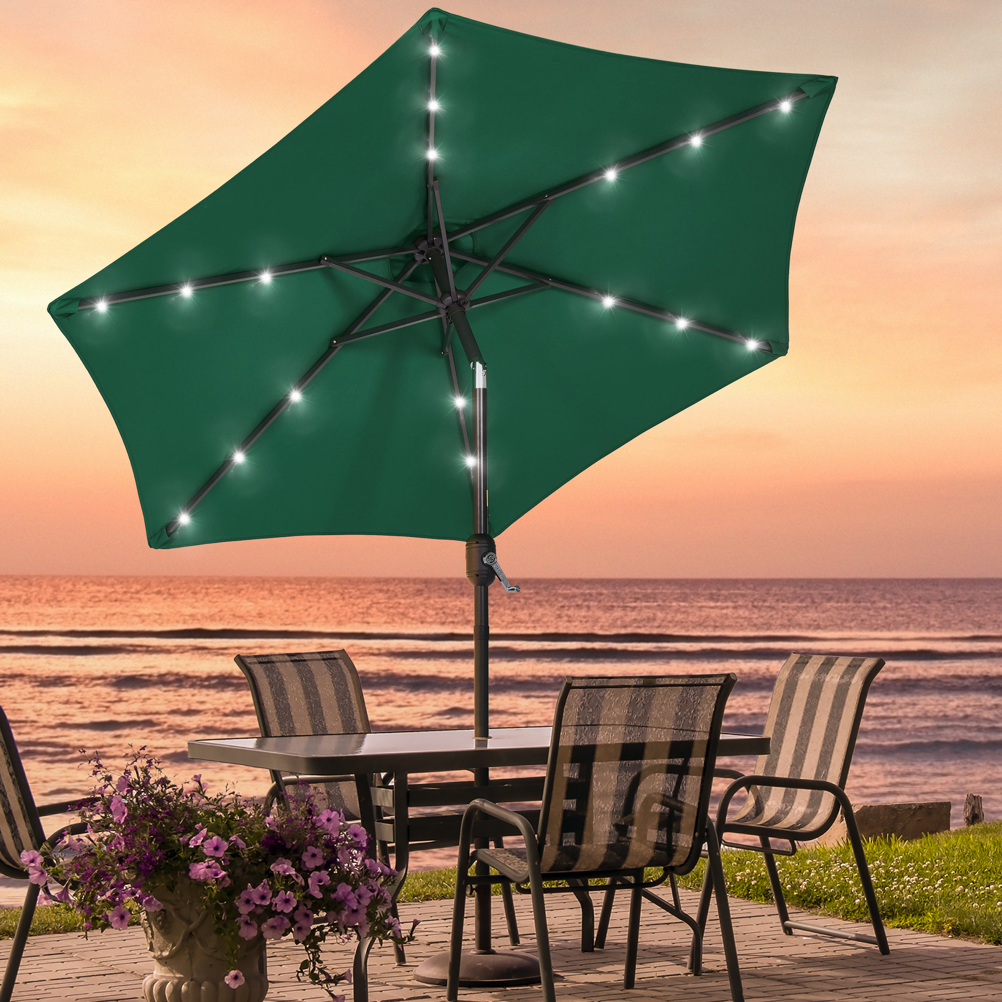 Patio table online solar lights