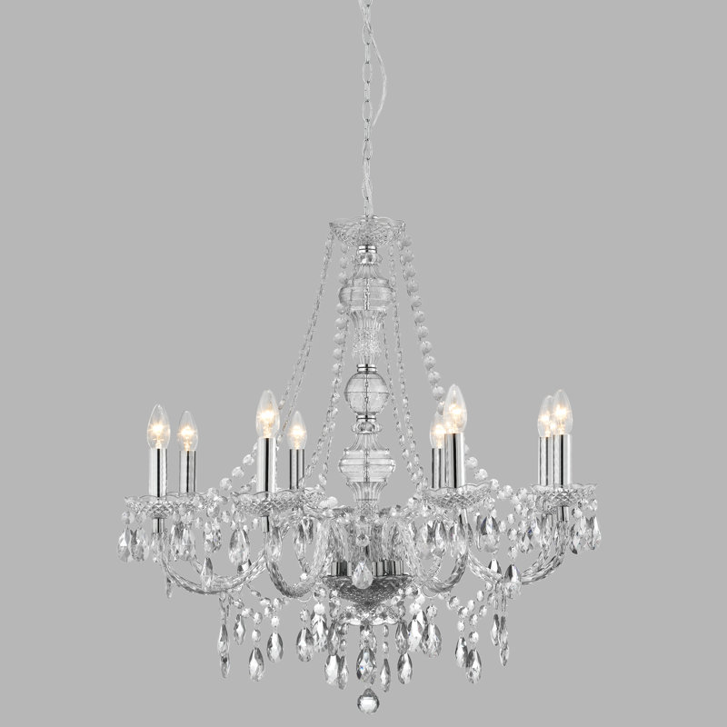 Lustre 8 lumières façon bougie, Transparent