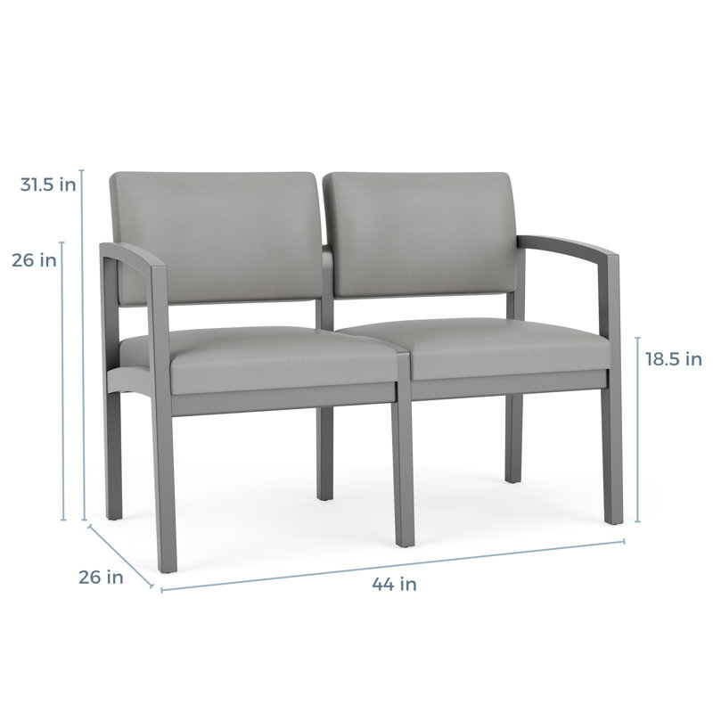 Lenox 2-seater tandem chair, Étain, Plot Line neutre