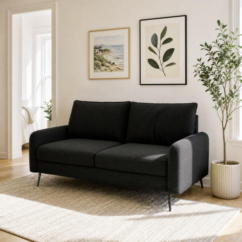 Causeuse Dotson, Velours noir