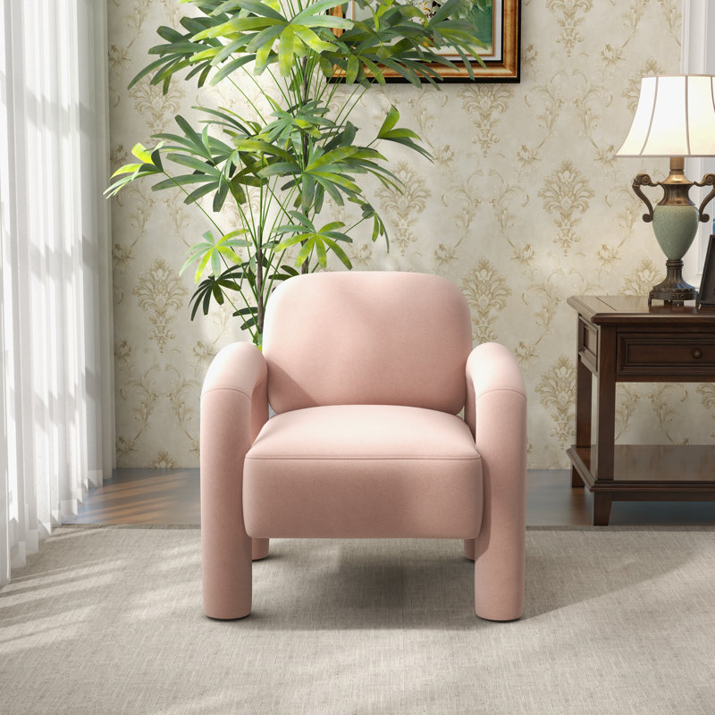 Iryanna Velvet Armchair, Pink Velvet, 1