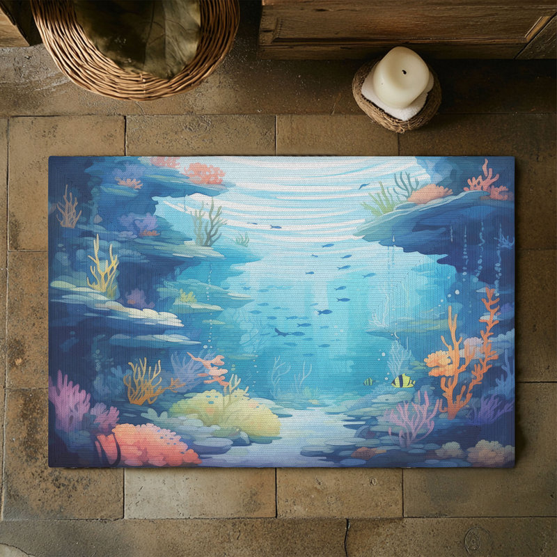 Tapis tressé Hidden Sea Wonders, Rectangulaire 3 pi x 5 pi