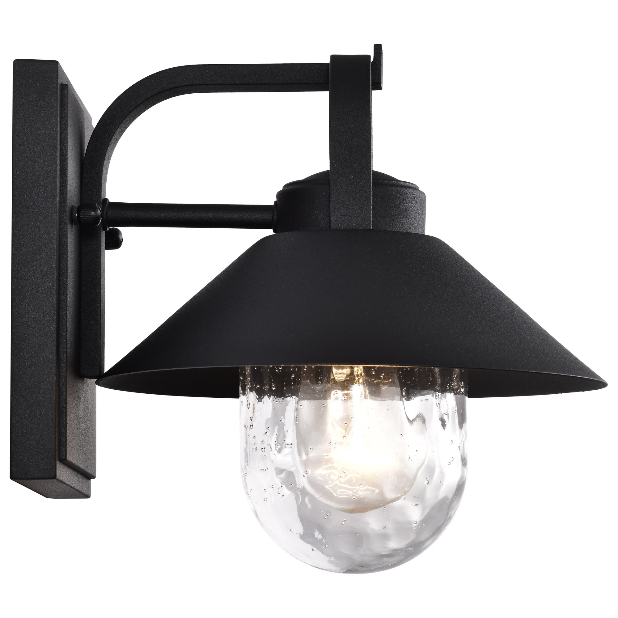 Ridge - Medium Outdoor Lantern - Bronze Finish - Clear Seeded Glass, Black, 8.13'' H x 8'' W x 9'' D, Black