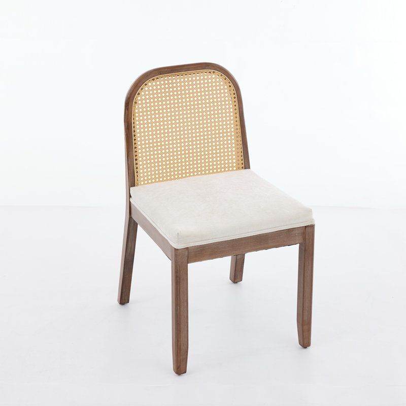 Chaise de salle à manger, chenille, ensemble de 2, beige