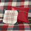 Housse de couette à chevrons avec bordure imprimée et coussins décoratifs aux couleurs chaudes pour le décor de la chambre à coucher-118740127-118740126