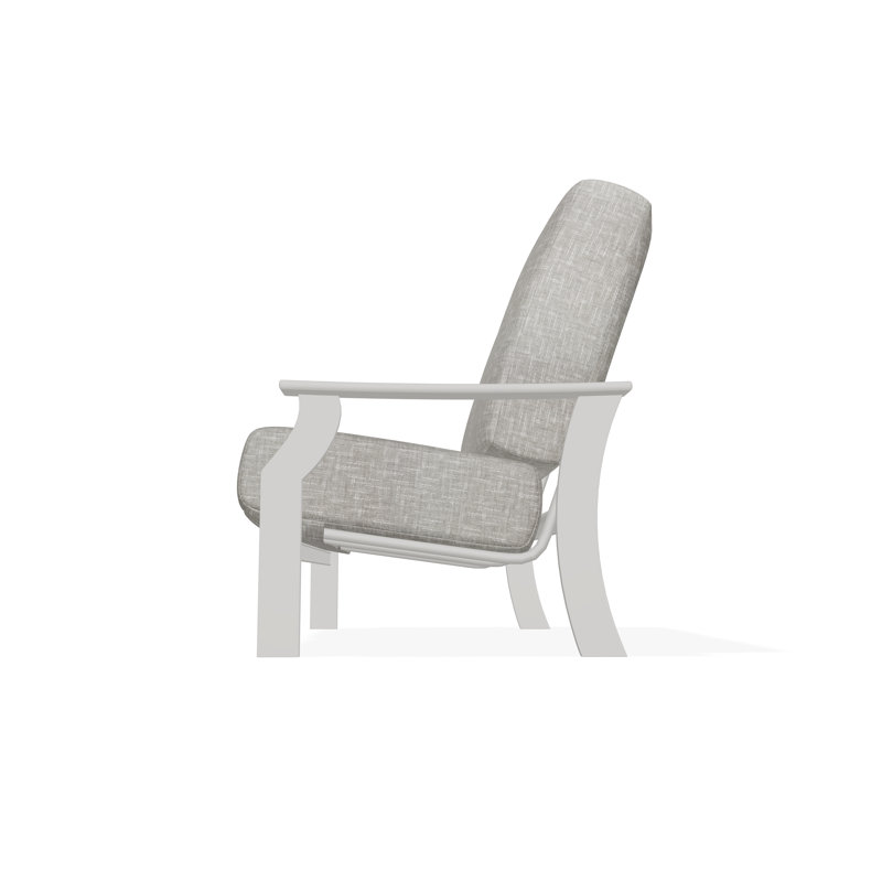 St. Catherine Marine Grade Polymer Deep Seating Cushion Two-Seat Loveseat, Hither Pewter, Snow