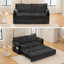 Canapé-lit ergonomique 59,5 po avec rangement et charge - lit convertible en chenille de soutien, capacité de 800 lb, poches latérales et ports USB / Type-C pour le salon et les petits espaces-1128010878