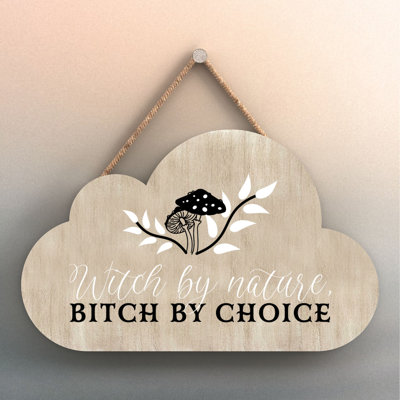 Witch by Nature Wooden Cloud Plaque