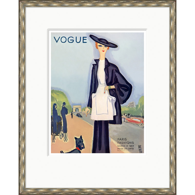 Vogue Cover, Paris Fashions, Eduardo Garcia Benito, March 15, 1934 Print by Eduardo Garcia Benito, Silver