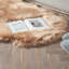 Tapis rond en fausse peau de mouton beige tissé à la machine Lianet-758280511