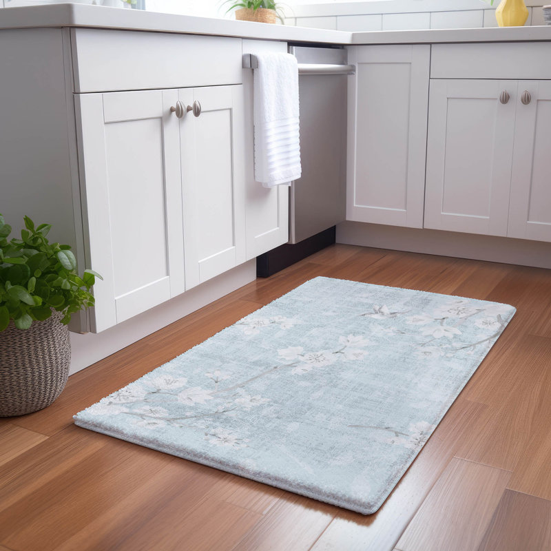 Blossom Fantasia Faux Fur Cloud Rectangle Washable Rug, Sky, Rectangle 1'8" x 2'6"