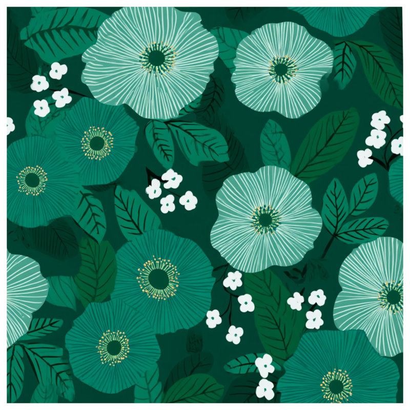 Édredon floral avec literie bohémienne, Édredon grand, Motif floral vert