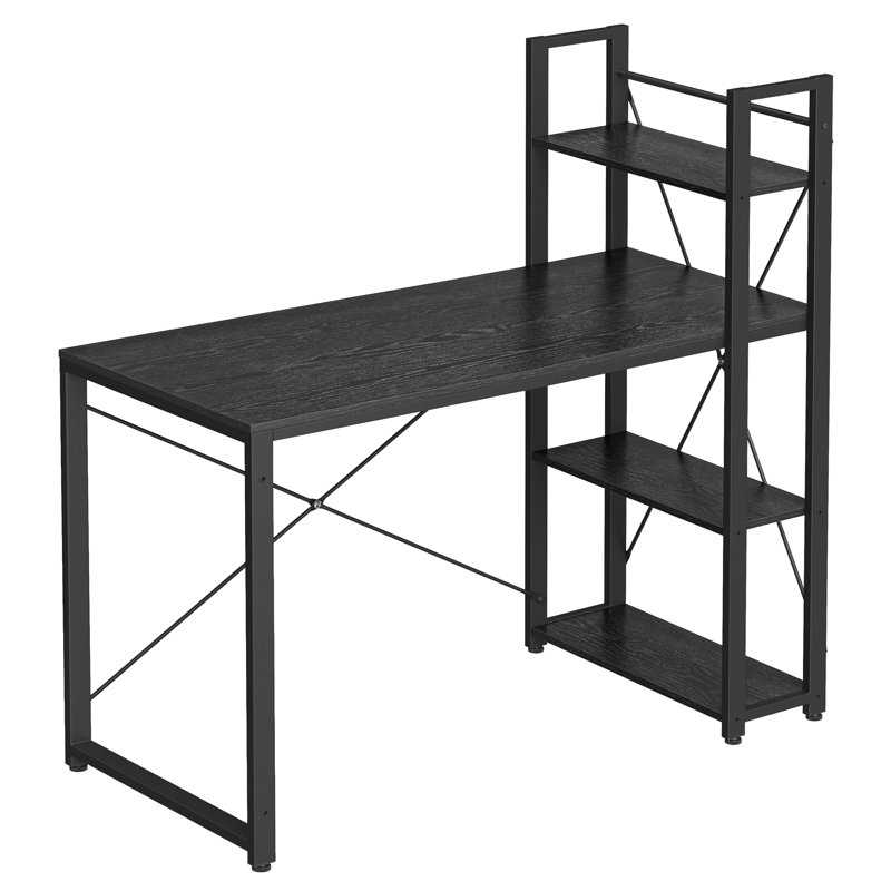 Citlali Steel Writing Desk, Black, Ebony Black