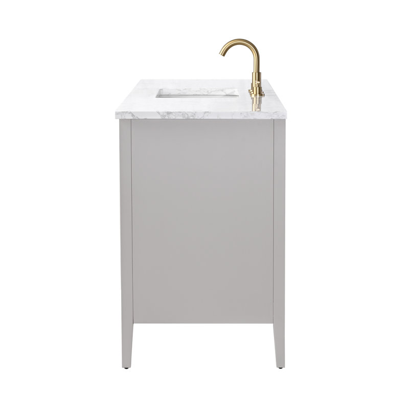 Emma 60" W Single Vanity, Taupe/Brushed Bronze