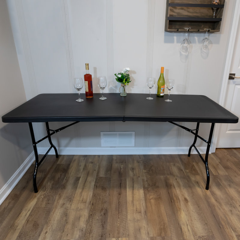 Black 6-Foot Folding Camping and Utility Table