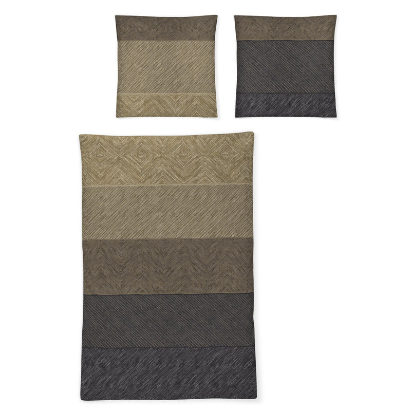 Fine brushed cotton bed linen set Koala 8430, Honey, 200 x 200cm - 2 cushions 80 x 80cm)