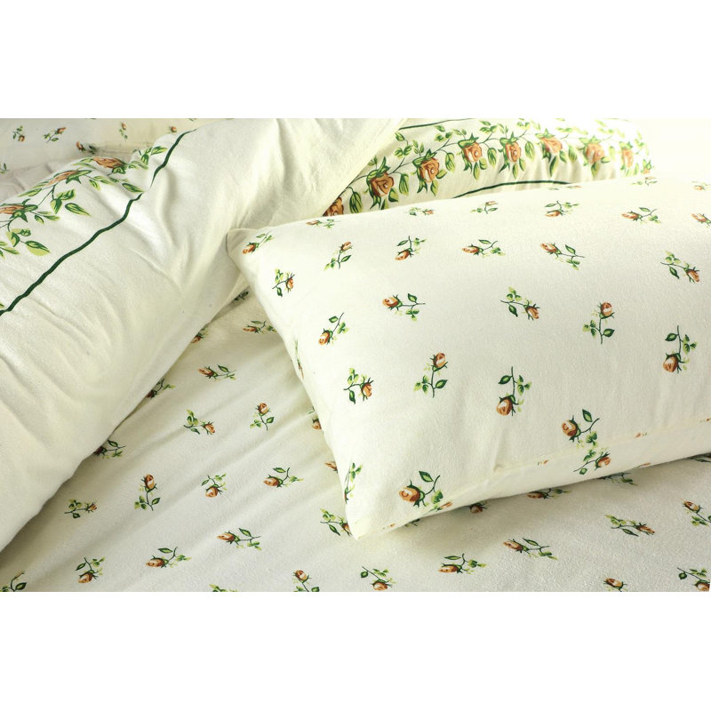 Akikaze Flannel Sheet Set, Double (4'6), Natural