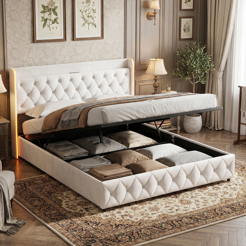 Upholstered Ottoman Bed, European Double (140 x 200 cm)