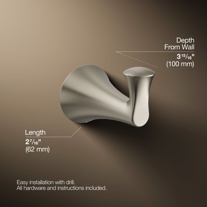 Buckley Robe Hook, Brushed Nickel