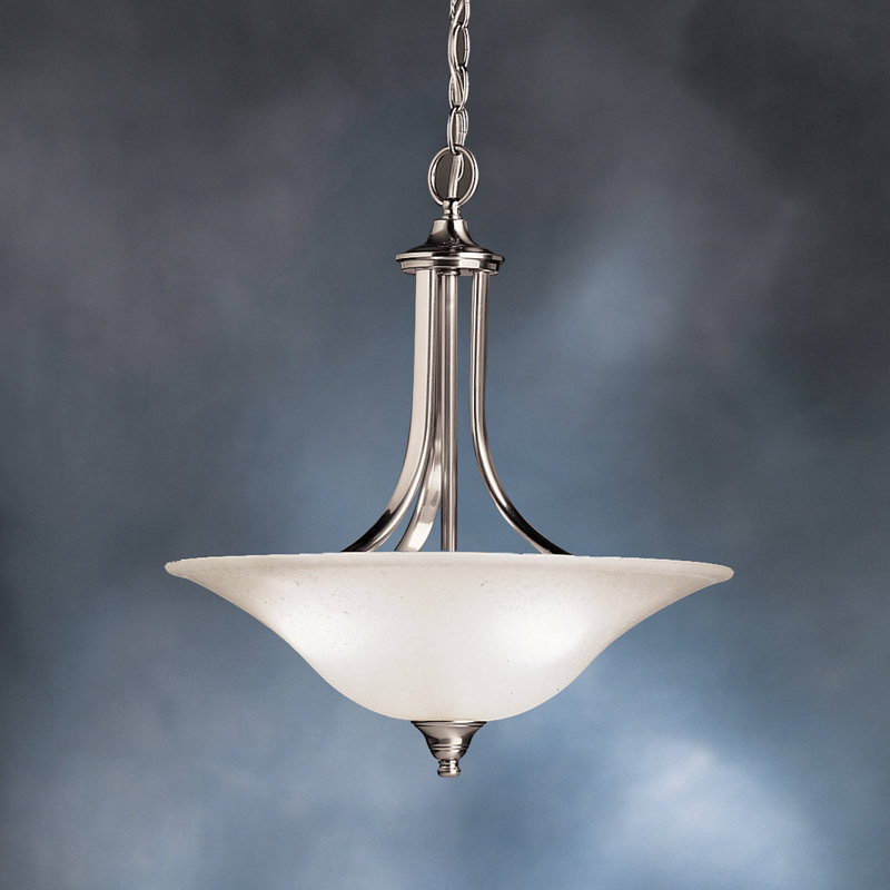 Luminaire suspendu unique à 3 lumières Cayman, Nickel brossé