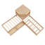Structure de lit simple en forme de L avec lit gigogne, armoire et tiroirs, lit plateforme en coin 3-en-1 avec bureau encastré et luminaire à DEL, bois de pin + cadre en contreplaqué-630922624