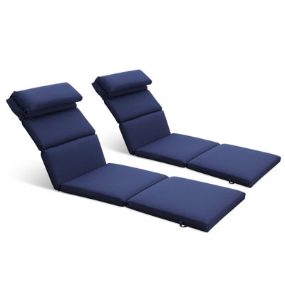  77" x 25" Patio Sun Lounger Cushions Set of 2