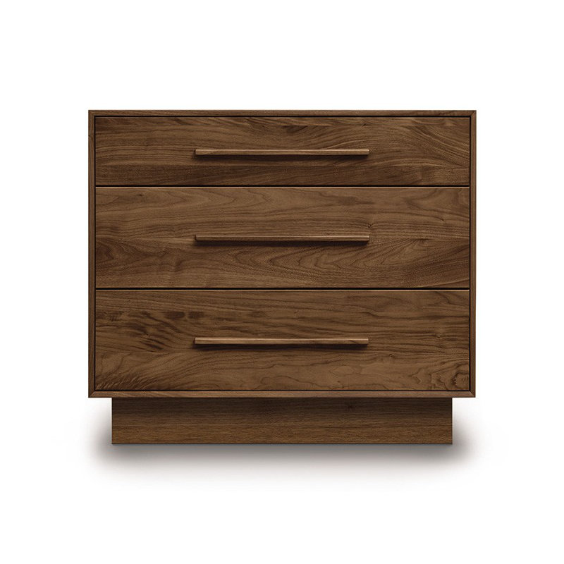 Moduluxe 3 - Drawer Solid Wood Dresser, Natural Walnut