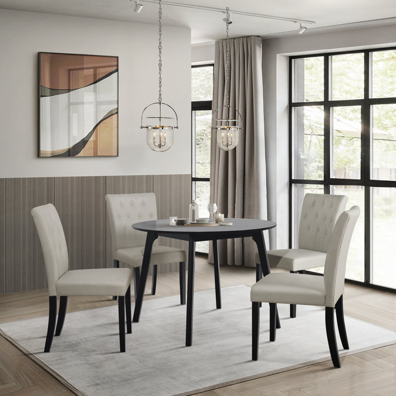 Asuncin 4 - Person Four Leg Dining Set, Beige