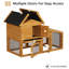 Cage à lapin à double couche - cage à lapins en bois 53 2 l avec plateau amovible