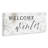Welcome Winter Phrase Geometric Snowflake Pattern