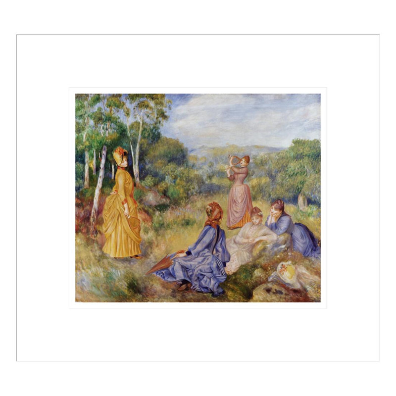 Filles jouant au cuirassé et au volant par Pierre-Auguste Renoir, impression giclée encadrée, H 13,75 po x l 15,16 po