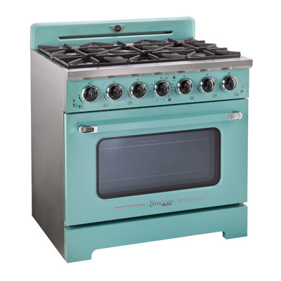 Classic Retro 36" 6-Burner 5.2 cu. ft. Freestanding Gas Range with Convection Oven