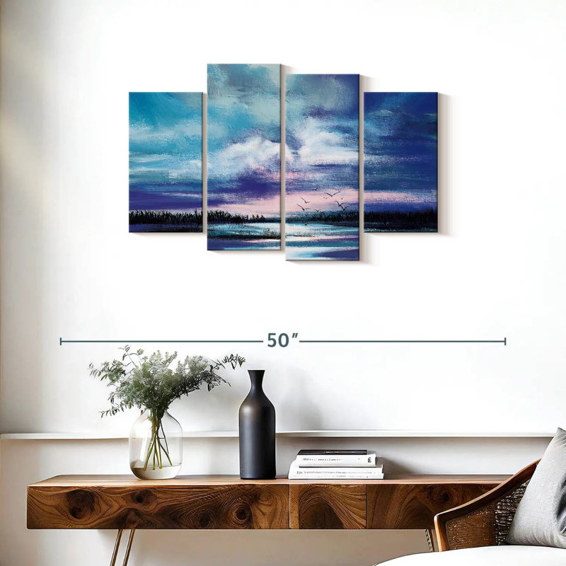 Avery Blue Hour Abstract, 22" H x 36" W