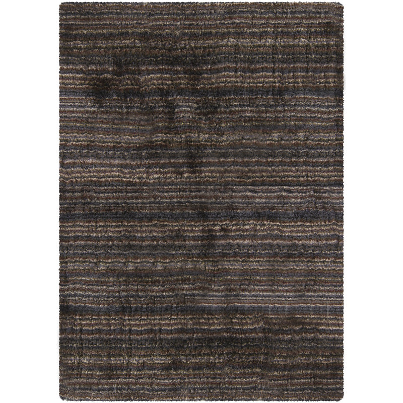 Savona Hand Loomed Modern Area Rug in Blue/Beige/Burgundy, Rectangle 5' x 7'6"