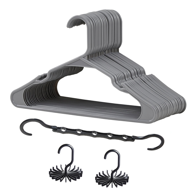 Cintre standard en plastique antidérapant Malieya, Gris