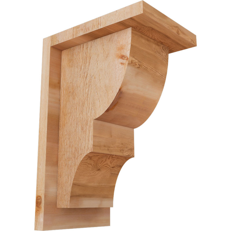 Ridgewood Corbel w/Backplate, 12" H x 6" W x 8" D, Western Red Cedar, Rough Sawn