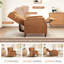 Push-Back Armchair with Storage Pockets - Nail-Head Trim & Wingback Design-657352370