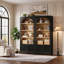 Bibliothèque H 70,9 "x l 31,5" avec armoire de rangement cannelée, paquet de 2