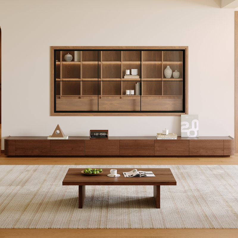 Meuble télé Ayrah, 11.4" H x 133.9" L x 15.7" W, Brown