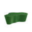 Table basse en fibre de verre de style moderne Mid-Century 50 pouces en vert avec forme organique unique