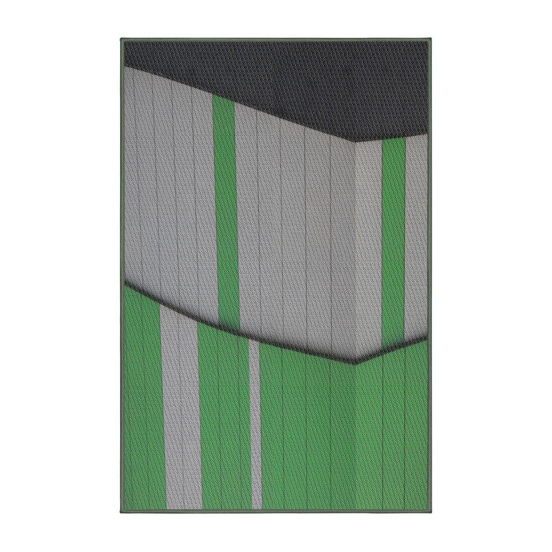Tapis à motifs vert / gris, Rectangle 5 pi x 7 pi
