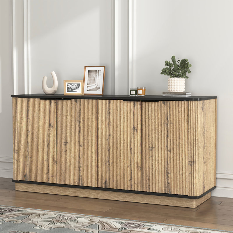 Buffet multifonctionnel en panneau de fibres à densité moyenne pour le rangement de la télévision et de la vaisselle