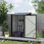 Remise de rangement pour l'extérieur Outsunny 3,3 pi x 3,4 pi, porte-outils de jardin en métal galvanisé, porte verrouillable pour la cour arrière, vélo, patio, garage, pelouse, gris foncé